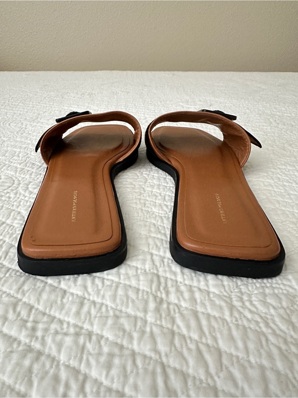 Anthropologie Buckle Slide Leather Sandals Cedar - Picture 7 of 11